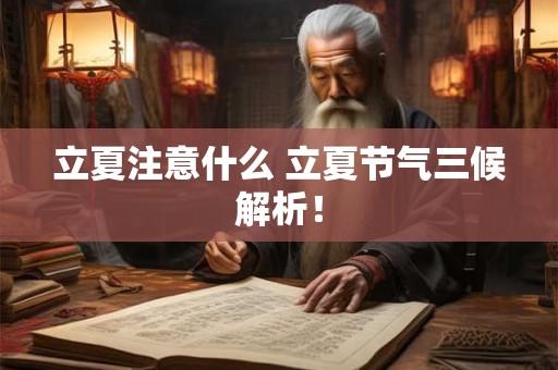 立夏注意什么 立夏节气三候解析! 立夏注意什么 立夏节气三候解析!