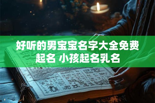 好听的男宝宝名字大全免费起名 小孩起名乳名