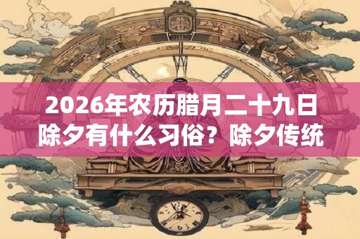 2026年农历腊月二十九日除夕有什么习俗?除夕传统风俗有哪些? 2026年农历腊月二十九日除夕有什么习俗?除夕传统风俗有哪些?