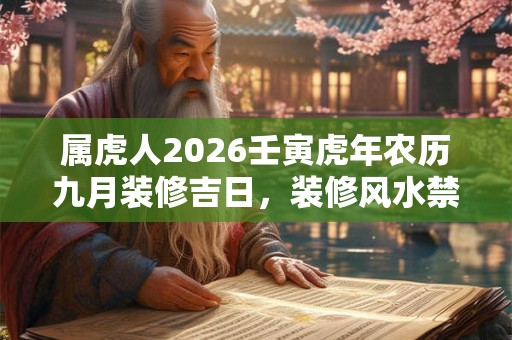 属虎人2026壬寅虎年农历九月装修吉日，装修风水禁忌有什么？