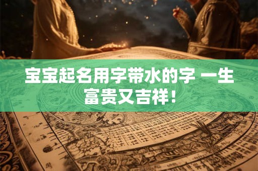宝宝起名用字带水的字 一生富贵又吉祥！