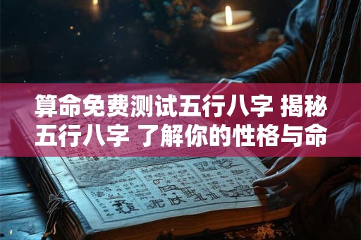 算命免费测试五行八字 揭秘五行八字 了解你的性格与命运