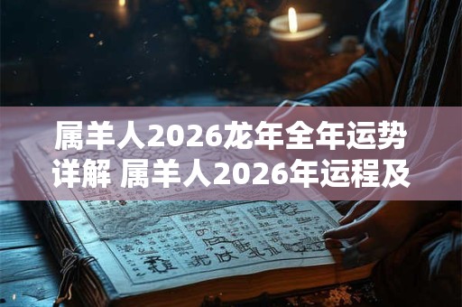 属羊人2026龙年全年运势详解 属羊人2026年运程及详解
