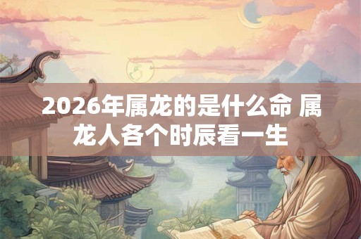 2026年属龙的是什么命 属龙人各个时辰看一生 2026年属龙的是什么命 属龙人各个时辰看一生
