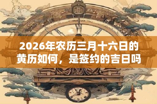 2026年农历三月十六日的黄历如何，是签约的吉日吗？