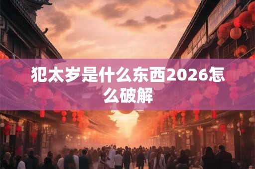 犯太岁是什么东西2026怎么破解