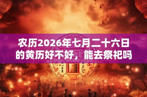 农历2026年七月二十六日的黄历好不好，能去祭祀吗？