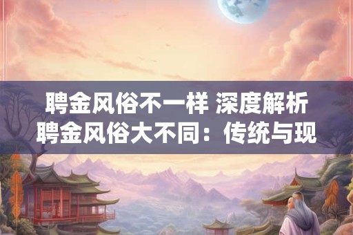 聘金风俗不一样 深度解析聘金风俗大不同:传统与现代的碰撞 聘金风俗不一样 深度解析聘金风俗大不同:传统与现代的碰撞