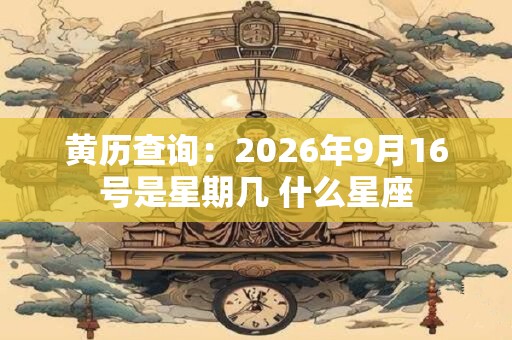 黄历查询：2026年9月16号是星期几 什么星座