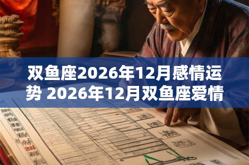 双鱼座2026年12月感情运势 2026年12月双鱼座爱情运程详解