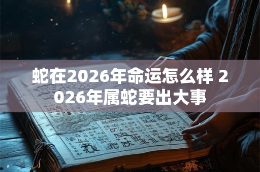 蛇在2026年命运怎么样 2026年属蛇要出大事 蛇在2026年命运怎么样 2026年属蛇要出大事
