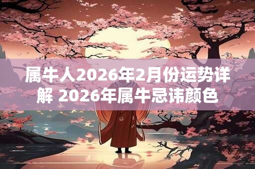 属牛人2026年2月份运势详解 2026年属牛忌讳颜色