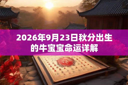 2026年9月23日秋分出生的牛宝宝命运详解 2026年9月23日秋分出生的牛宝宝命运详解