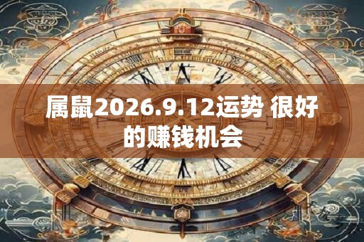 属鼠2026.9.12运势 很好的赚钱机会