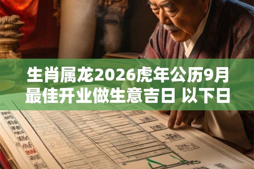 生肖属龙2026虎年公历9月最佳开业做生意吉日 以下日子适合开业 生肖属龙2026虎年公历9月最佳开业做生意吉日 以下日子适合开业