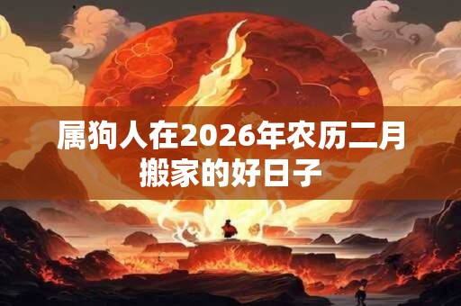 属狗人在2026年农历二月搬家的好日子