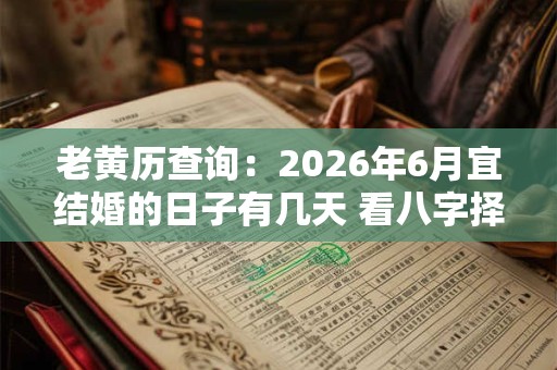 老黄历查询：2026年6月宜结婚的日子有几天 看八字择吉日