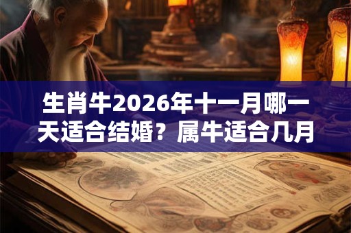 生肖牛2026年十一月哪一天适合结婚?属牛适合几月结婚? 生肖牛2026年十一月哪一天适合结婚?属牛适合几月结婚?