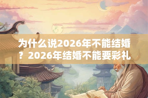 为什么说2026年不能结婚?2026年结婚不能要彩礼了吗? 为什么说2026年不能结婚?2026年结婚不能要彩礼了吗?