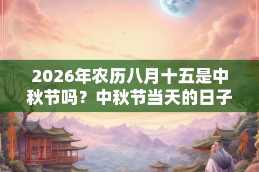 2026年农历八月十五是中秋节吗？中秋节当天的日子好不好？