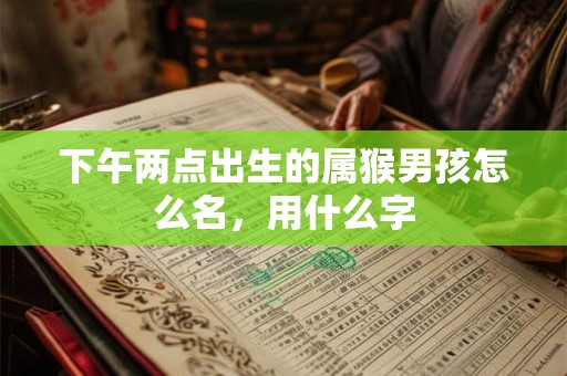 下午两点出生的属猴男孩怎么名，用什么字