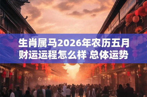 生肖属马2026年农历五月财运运程怎么样 总体运势比较不错