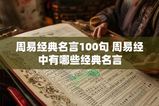 周易经典名言100句 周易经中有哪些经典名言 周易经典名言100句 周易经中有哪些经典名言