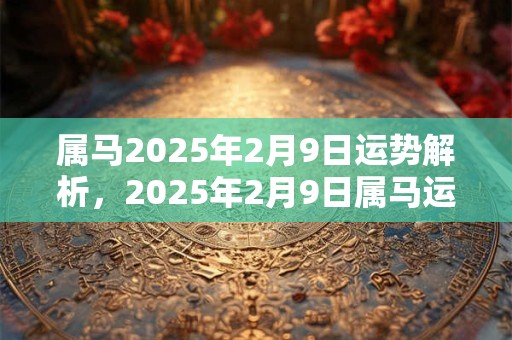 属马2026年2月9日运势解析,2026年2月9日属马运势分析 属马2026年2月9日运势解析,2026年2月9日属马运势分析